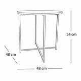 Mesa Auxiliar Cirklo Madera Natural y Negro 48x53cm Circular con Patas