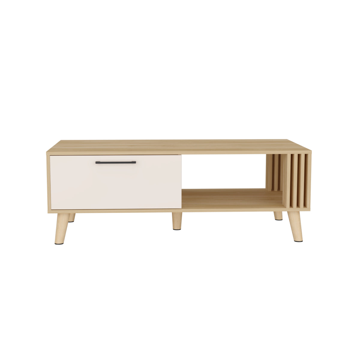 Mesa de centro rectangular fresno europeo y capri en MDP 120x60 cm