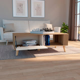 Mesa de centro rectangular fresno europeo y capri en MDP 120x60 cm