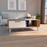 Mesa de centro rectangular fresno europeo y capri en MDP 120x60 cm