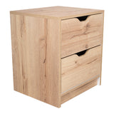 Mesa de noche duna y blanco moderna con 2 cajones 48 cm