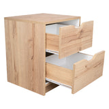 Mesa de noche duna y blanco moderna con 2 cajones 48 cm