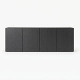 Armario de Aseo Negro 123x39cm Flotante con Cuatro Puertas