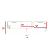 Mesa para TV Vance Fresno y Capri 160x43cm para TV Hasta 70" Pulgadas y con Un Compartimiento