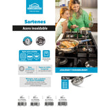 Sartén plateado Home Elements en acero inoxidable antiadherente 16 L