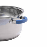 Olla plateada Home Elements en acero inoxidable 28 L con tapa de vidrio antiadherente