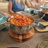 Olla Home Elements plateada antiadherente en acero inoxidable 2 L con tapa de vidrio