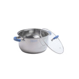 Olla Home Elements plateada 6 L en acero inoxidable con tapa de vidrio antiadherente
