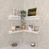 Set de 2 repisas flotantes blancas Bali en melamina 40x12 cm