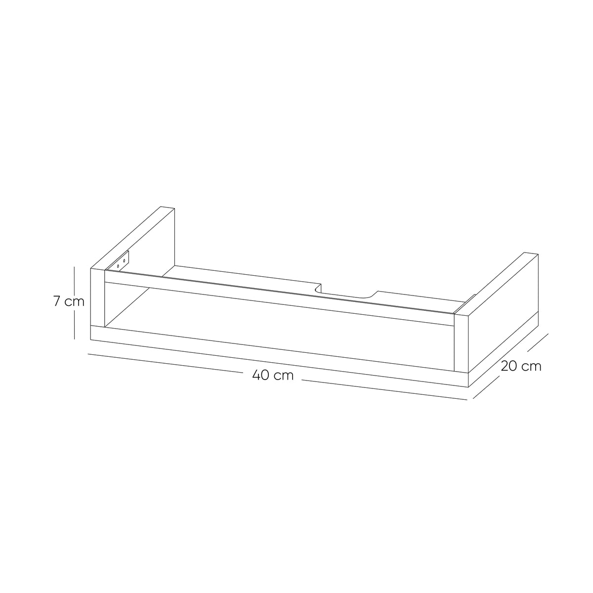 Repisa flotante natural Lauren en melamina 40x20 cm