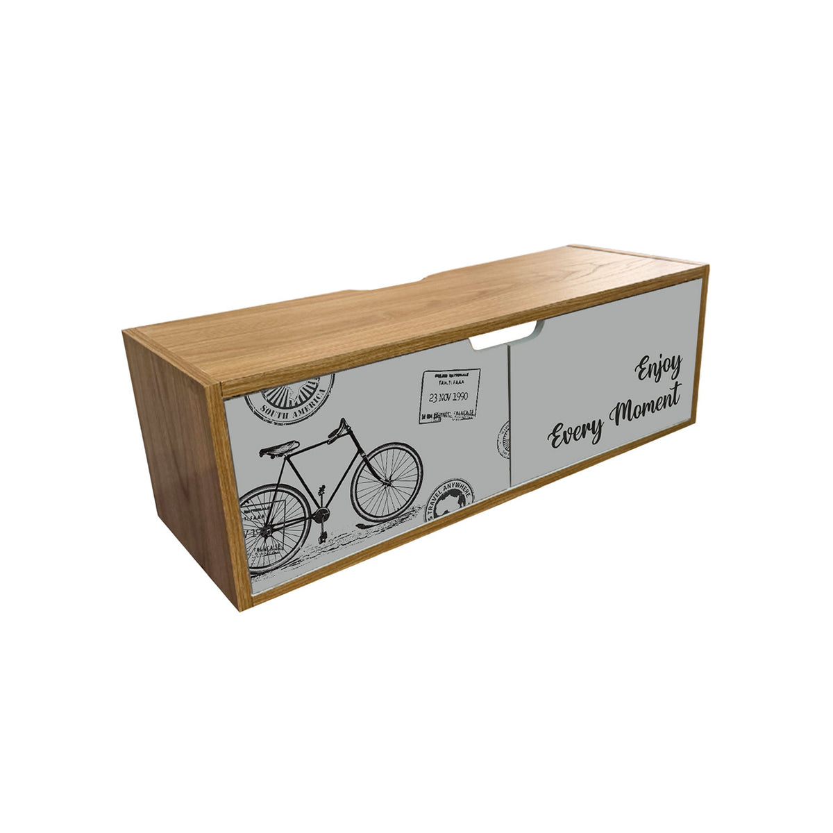 Repisa flotante infantil madera natural y gris en melamina 63x22 cm