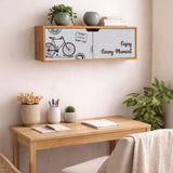 Repisa flotante infantil madera natural y gris en melamina 63x22 cm