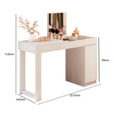 Tocador Blanco 121x75cm de Un Puesto con Dos Cajones con Espejo y Sin Silla