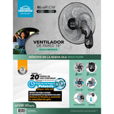 Ventilador de pared negro 18 pulgadas 85 W con 3 velocidades