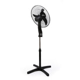 Ventilador de pedestal negro 16 pulgadas 45 W con oscilación