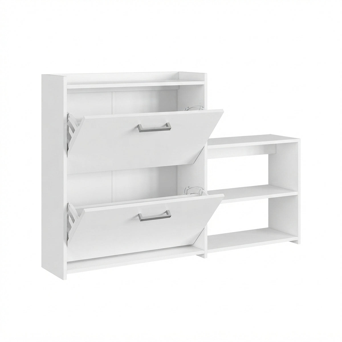 Zapatero vertical blanco para 16 pares en MDP 116x79 cm