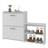 Zapatero vertical blanco para 16 pares en MDP 116x79 cm