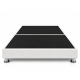 Base Cama Dividida Sommier Microfibra Blanco 120x190cm para Colchón Semidoble sin Cabecero y con Patas