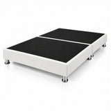 Base Cama Dividida Sommier Microfibra Blanco 120x190cm para Colchón Semidoble sin Cabecero y con Patas
