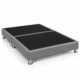 Base Cama Dividida Sommier Ecocuero Gris 120x190cm para Colchón Semidoble sin Cabecero y con Patas