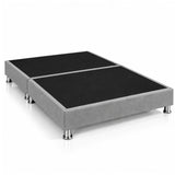 Base Cama Dividida Sommier Microfibra Gris 140x190cm para Colchón Doble sin Cabecero y con Patas