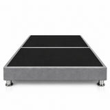 Base Cama Dividida Sommier Microfibra Gris 140x190cm para Colchón Doble sin Cabecero y con Patas