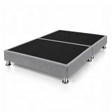 Base Cama Dividida Sommier Microfibra Gris 140x190cm para Colchón Doble sin Cabecero y con Patas
