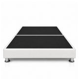 Base Cama Dividida Sommier Ecocuero Blanco 140x190cm para Colchón Doble sin Cabecero y con Patas