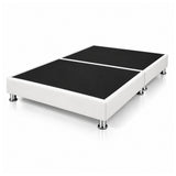 Base Cama Dividida Sommier Ecocuero Blanco 140x190cm para Colchón Doble sin Cabecero y con Patas