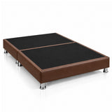 Base Cama Dividida Sommier Ecocuero Café 140x190cm para Colchón Doble sin Cabecero y con Patas