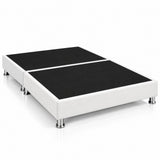 Base Cama Dividida Sommier Microfibra Blanco 160x190cm para Colchón Queen sin Cabecero y con Patas