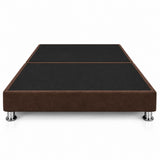 Base Cama Dividida Sommier Microfibra Café 160x190cm para Colchón Queen sin Cabecero y con Patas