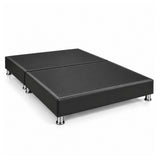 Base Cama Dividida Sommier Ecocuero Negro 160x190cm para Colchón Queen sin Cabecero y con Patas