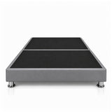 Base Cama Dividida Sommier Ecocuero Gris 160x190cm para Colchón Queen sin Cabecero y con Patas