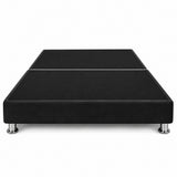 Base Cama Dividida Sommier Microfibra Negro 200x200cm para Colchón King sin Cabecero y con Patas