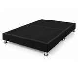 Base Cama Dividida Sommier Microfibra Negro 200x200cm para Colchón King sin Cabecero y con Patas