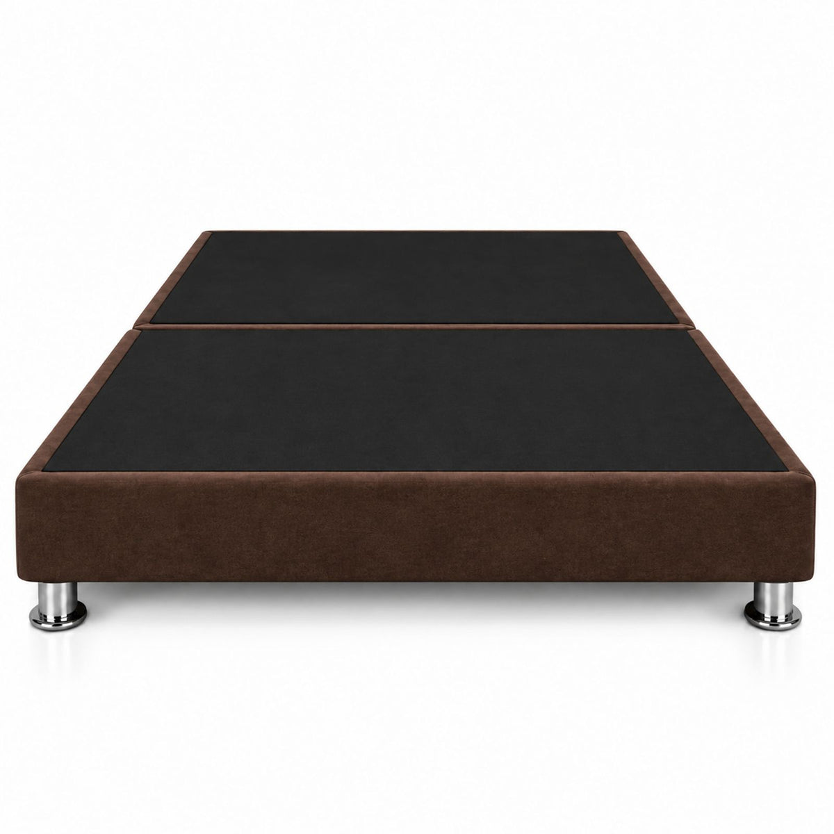Base Cama Dividida Sommier Microfibra Café 200x200cm para Colchón King sin Cabecero y con Patas