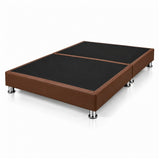 Base Cama Dividida Sommier Ecocuero Café 200x200cm para Colchón King sin Cabecero y con Patas