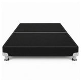 Base Cama Dividida Bostón Microfibra Negro 120x190cm para Colchón Semidoble sin Cabecero y con Patas