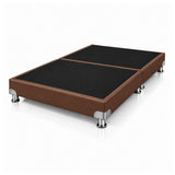 Base Cama Dividida Bostón Microfibra Café 120x190cm para Colchón Semidoble sin Cabecero y con Patas