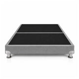 Base Cama Dividida Bostón Microfibra Gris 120x190cm para Colchón Semidoble sin Cabecero y con Patas