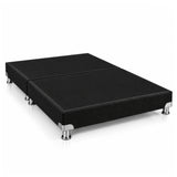 Base Cama Dividida Bostón Ecocuero Negro 120x190cm para Colchón Semidoble sin Cabecero y con Patas