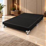 Base Cama Dividida Bostón Ecocuero Negro 120x190cm para Colchón Semidoble sin Cabecero y con Patas