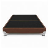 Base Cama Dividida Bostón Ecocuero Café 120x190cm para Colchón Semidoble sin Cabecero y con Patas