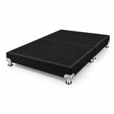 Base Cama Dividida Bostón Microfibra Negro 140x190cm para Colchón Doble sin Cabecero y con Patas