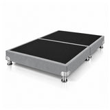 Base Cama Dividida Bostón Microfibra Gris 140x190cm para Colchón Doble sin Cabecero y con Patas