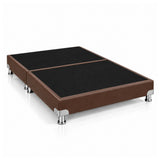 Base Cama Dividida Bostón Microfibra Café 160x190cm para Colchón Queen sin Cabecero y con Patas