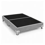 Base Cama Dividida Bostón Microfibra Gris 160x190cm para Colchón Queen sin Cabecero y con Patas