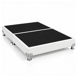 Base Cama Dividida Bostón Ecocuero Blanco 160x190cm para Colchón Queen sin Cabecero y con Patas