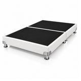 Base Cama Dividida Bostón Ecocuero Blanco 160x190cm para Colchón Queen sin Cabecero y con Patas
